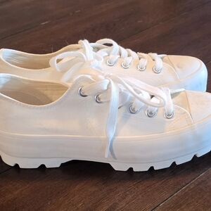 Sincerely Jules White Platform Sneakers
